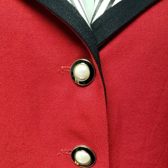 90s Petite Perceptions by Irene B red button front cropped jacket . size 12 - Picture 4 of 5
